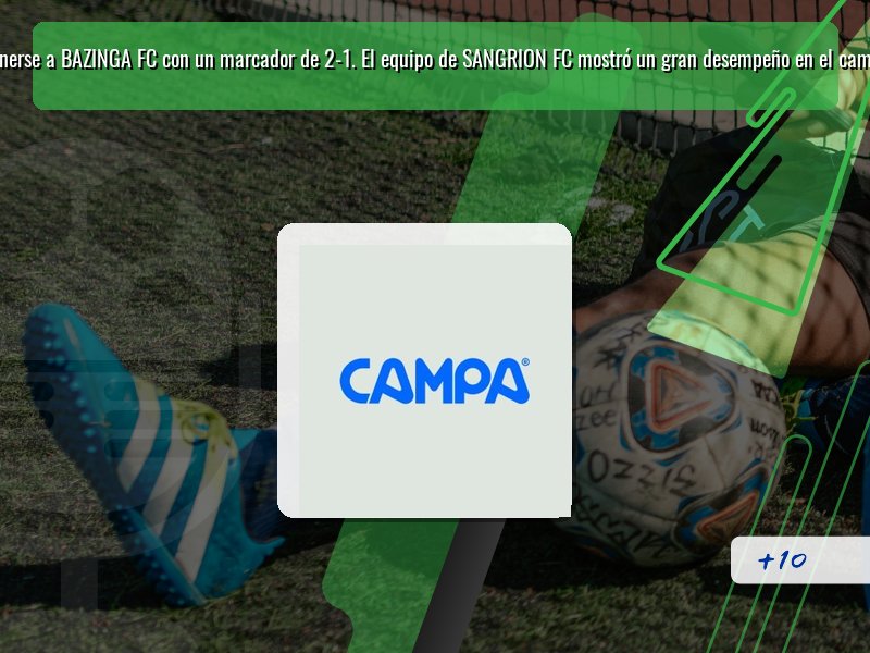 Fecha 2 - SANGRION FC logra imponerse a BAZINGA FC